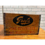 Vintage 1950s Grafs Beverage Wood Crate Milwaukee Wisconsin Soda Box