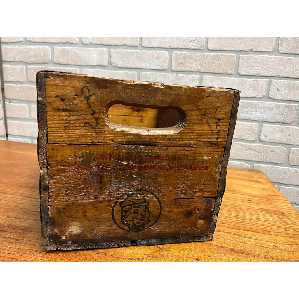 Vintage 1950s Grafs Beverage Wood Crate Milwaukee Wisconsin Soda Box