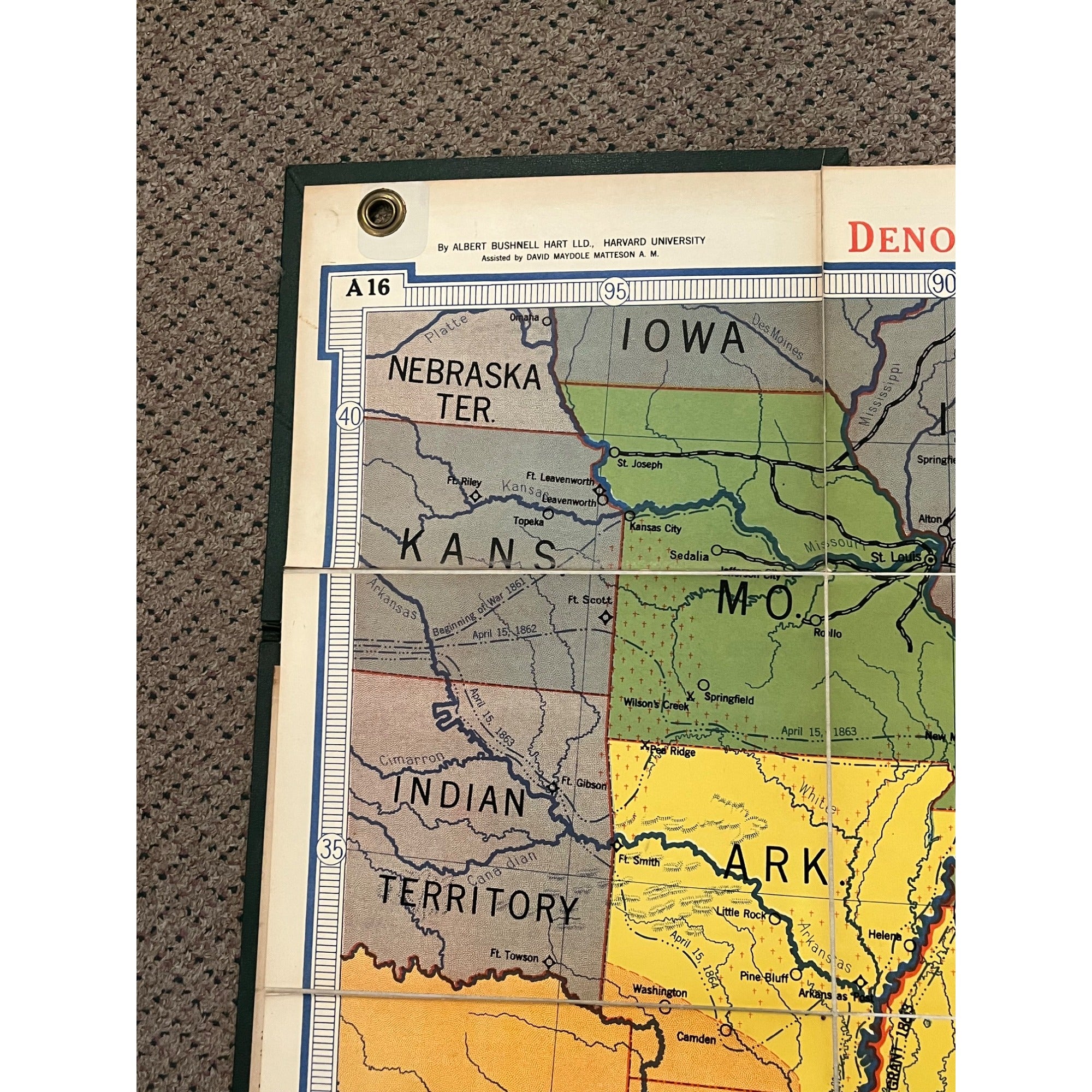 Denoyer Geppert Social Science Maps A16 The Civil War Virginia Vicksburg Fold-Out