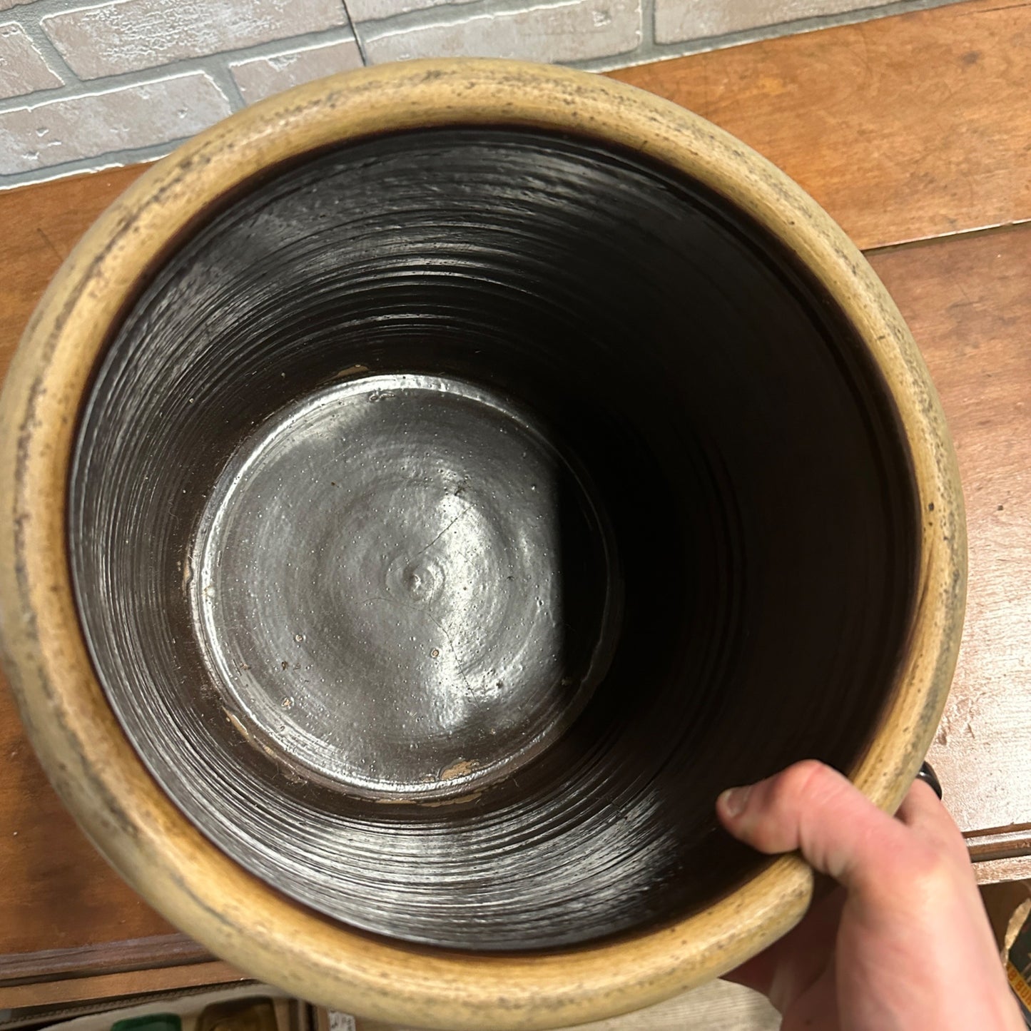 Vintage 1900s L.M. Pierron Milwaukee Wis Salt Glazed 3 Gallon Stoneware Crock