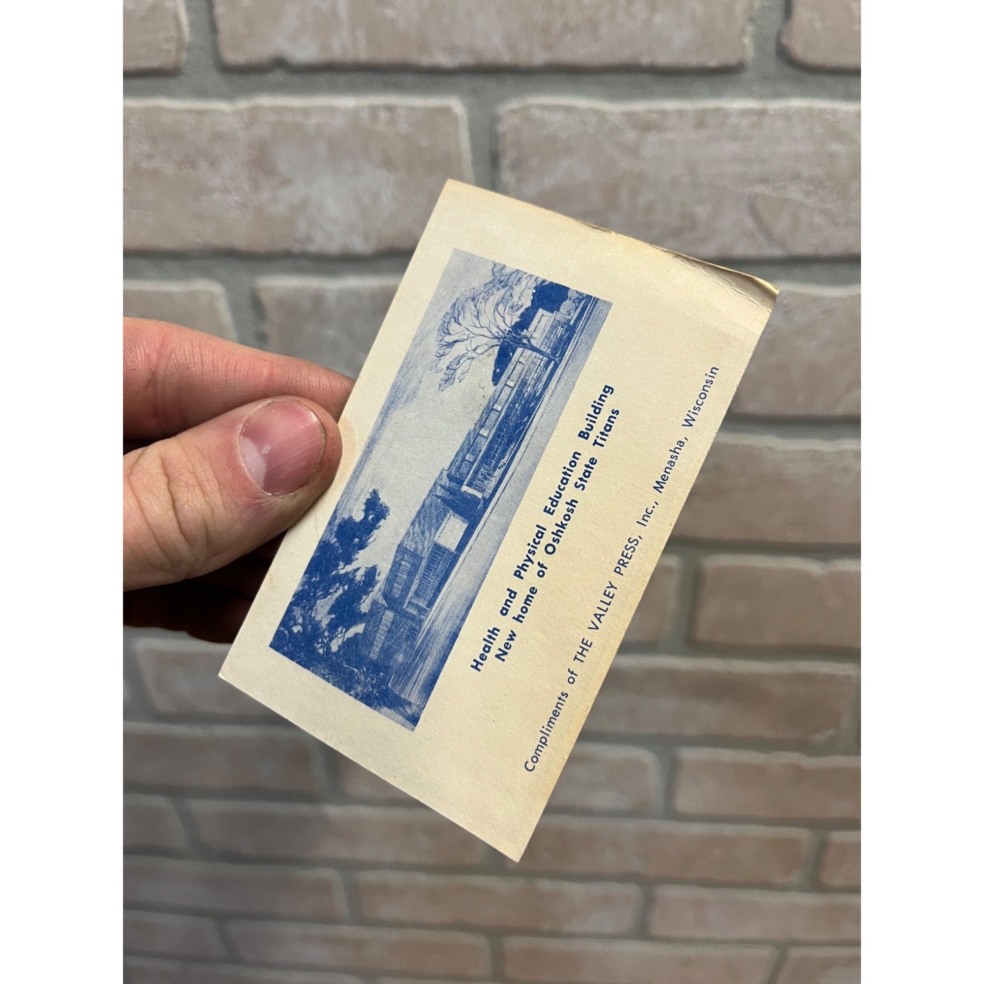 Vintage Oshkosh State College UW University Basketball Pocket Schedule 1955-56