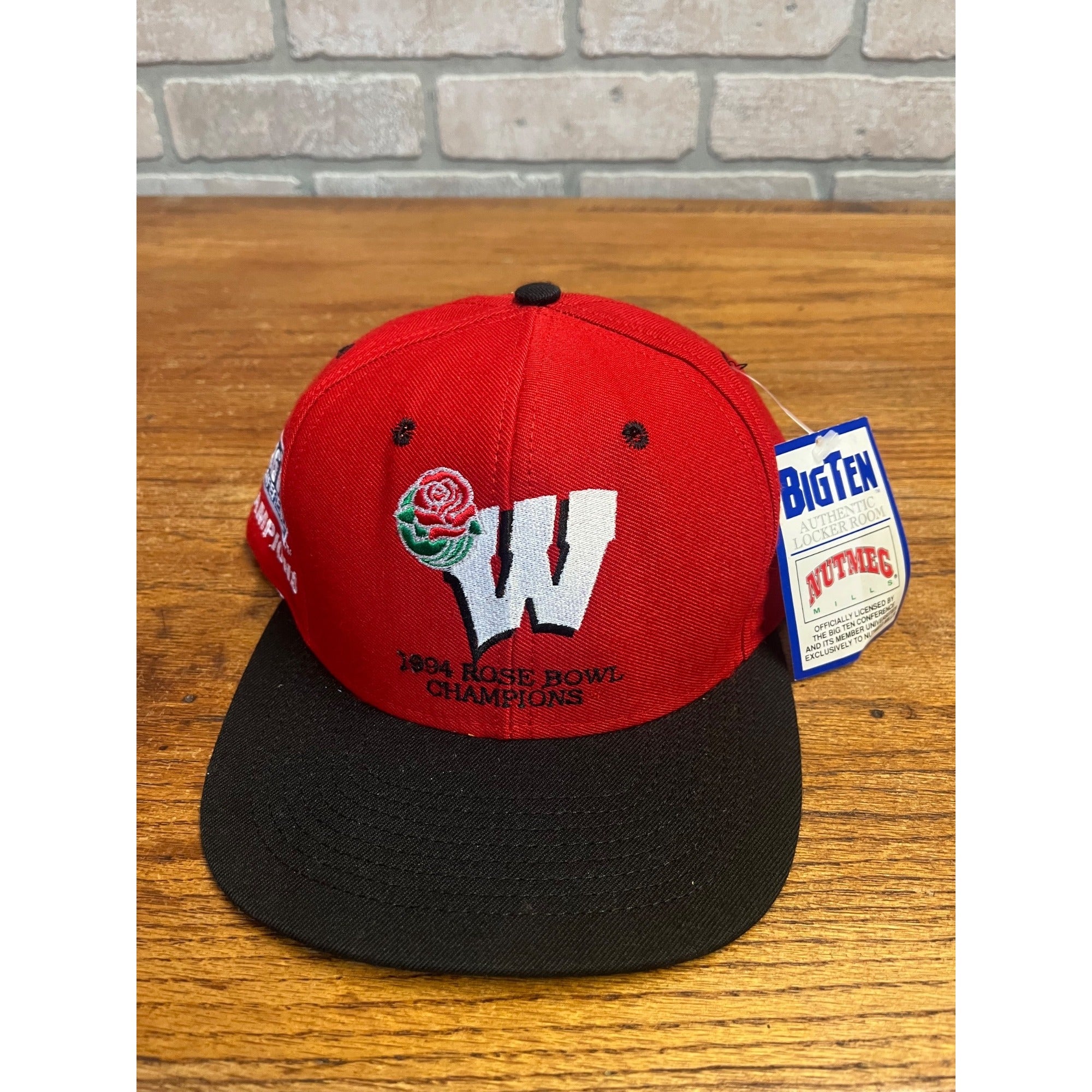 Wisconsin Badgers 1994 Rose Bowl Champions Nutmeg Vintage Snapback Cap Hat NWT