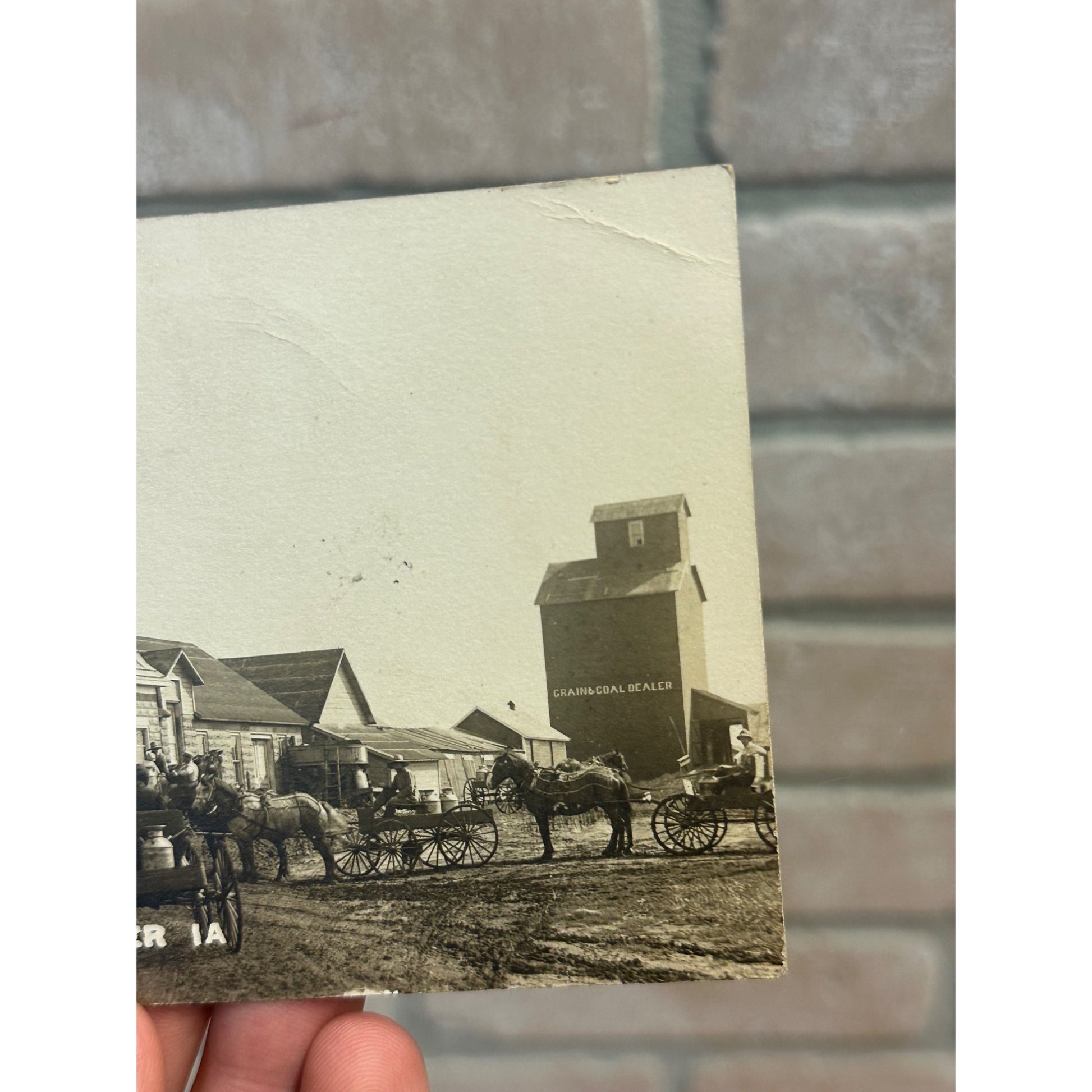 Coulter IA Iowa RPPC Postcard Creamery Day Grain Feed Mill 1912