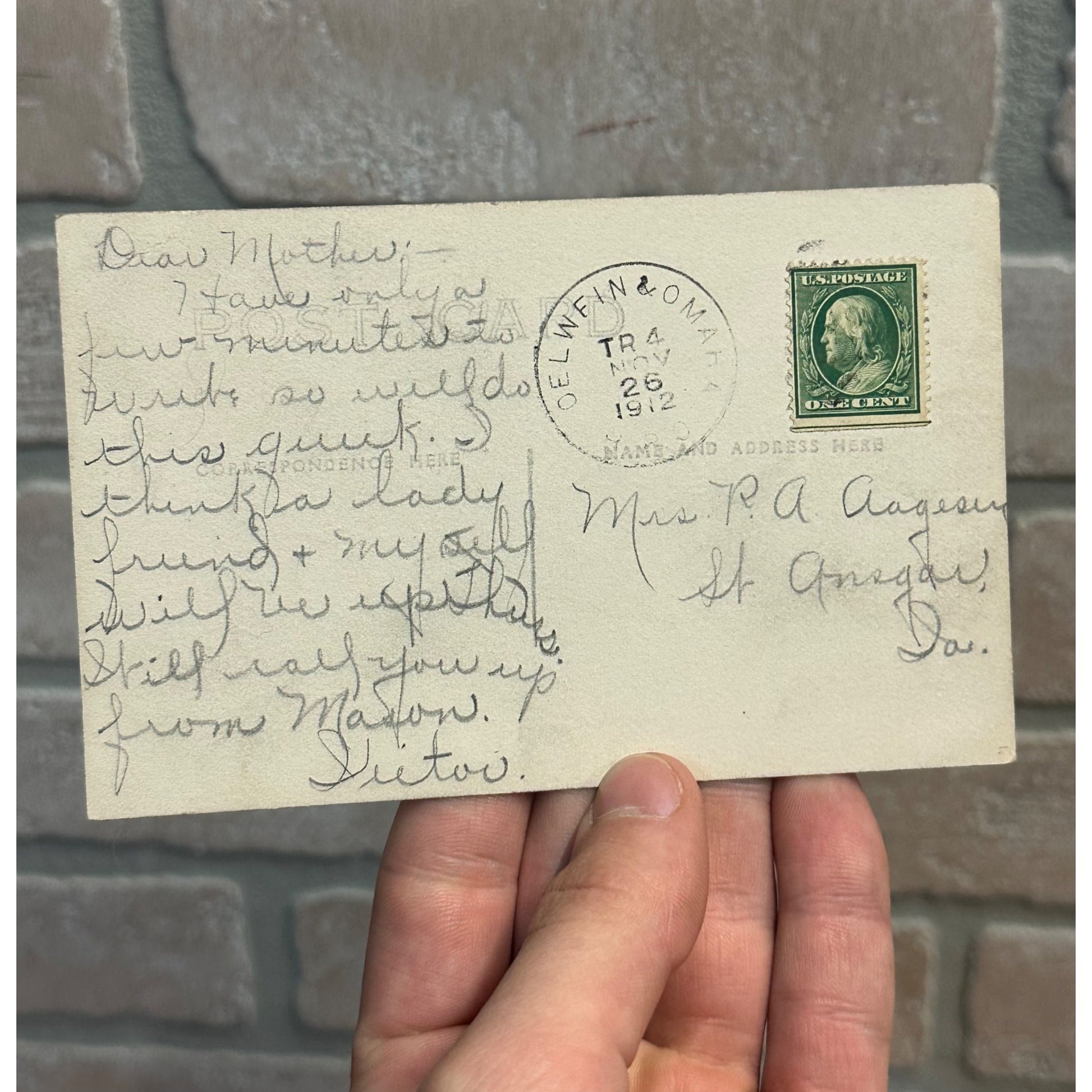 Coulter IA Iowa RPPC Postcard Creamery Day Grain Feed Mill 1912