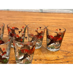 Vintage Lot of Nine (9) Hazel Atlas Pheasant Shot Glasses Circa 1950
