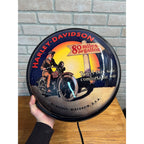Harley Davidson Motorcycles 16” Round Bubble Lighted Plastic Pub Bar Sign