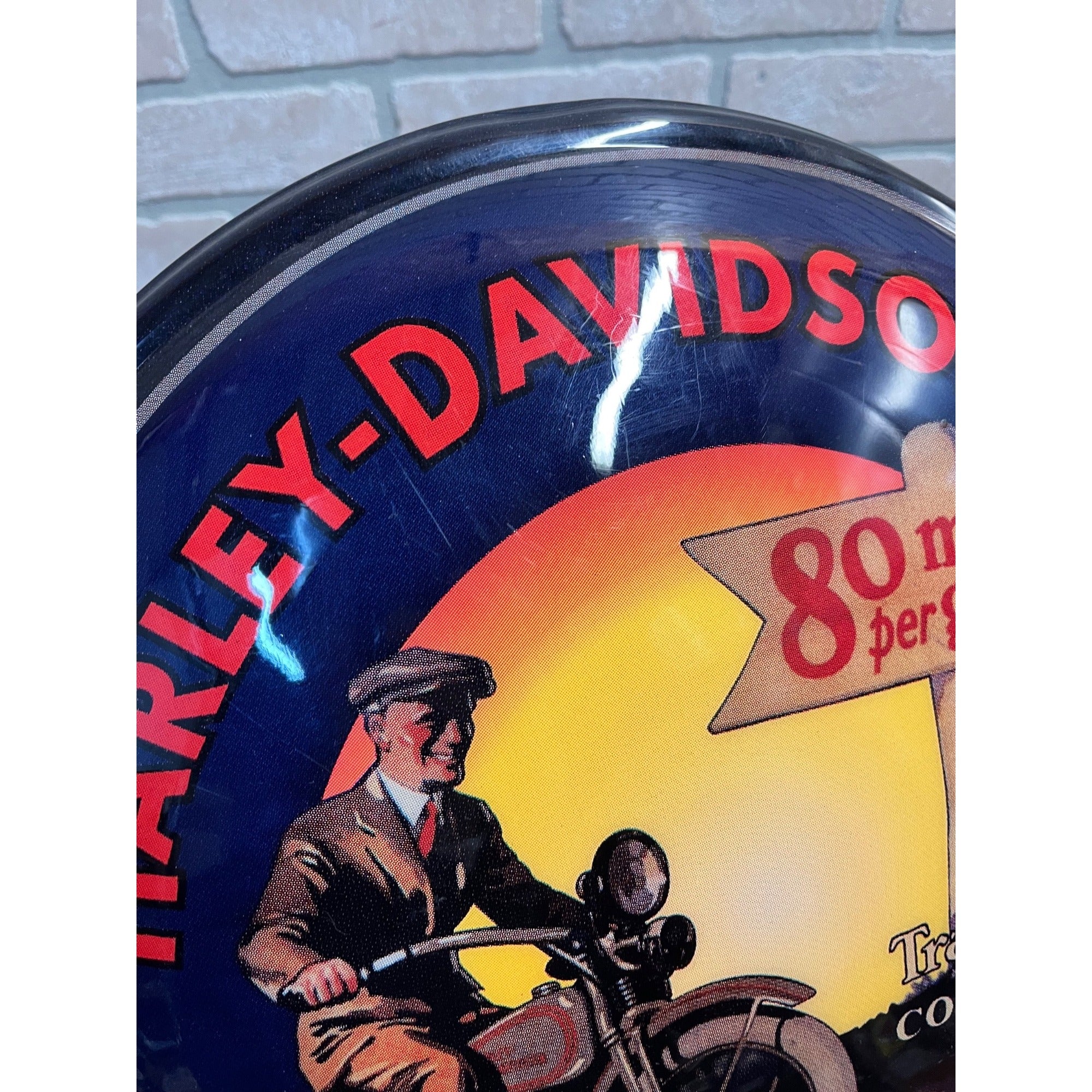 Harley Davidson Motorcycles 16” Round Bubble Lighted Plastic Pub Bar Sign