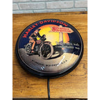 Harley Davidson Motorcycles 16” Round Bubble Lighted Plastic Pub Bar Sign
