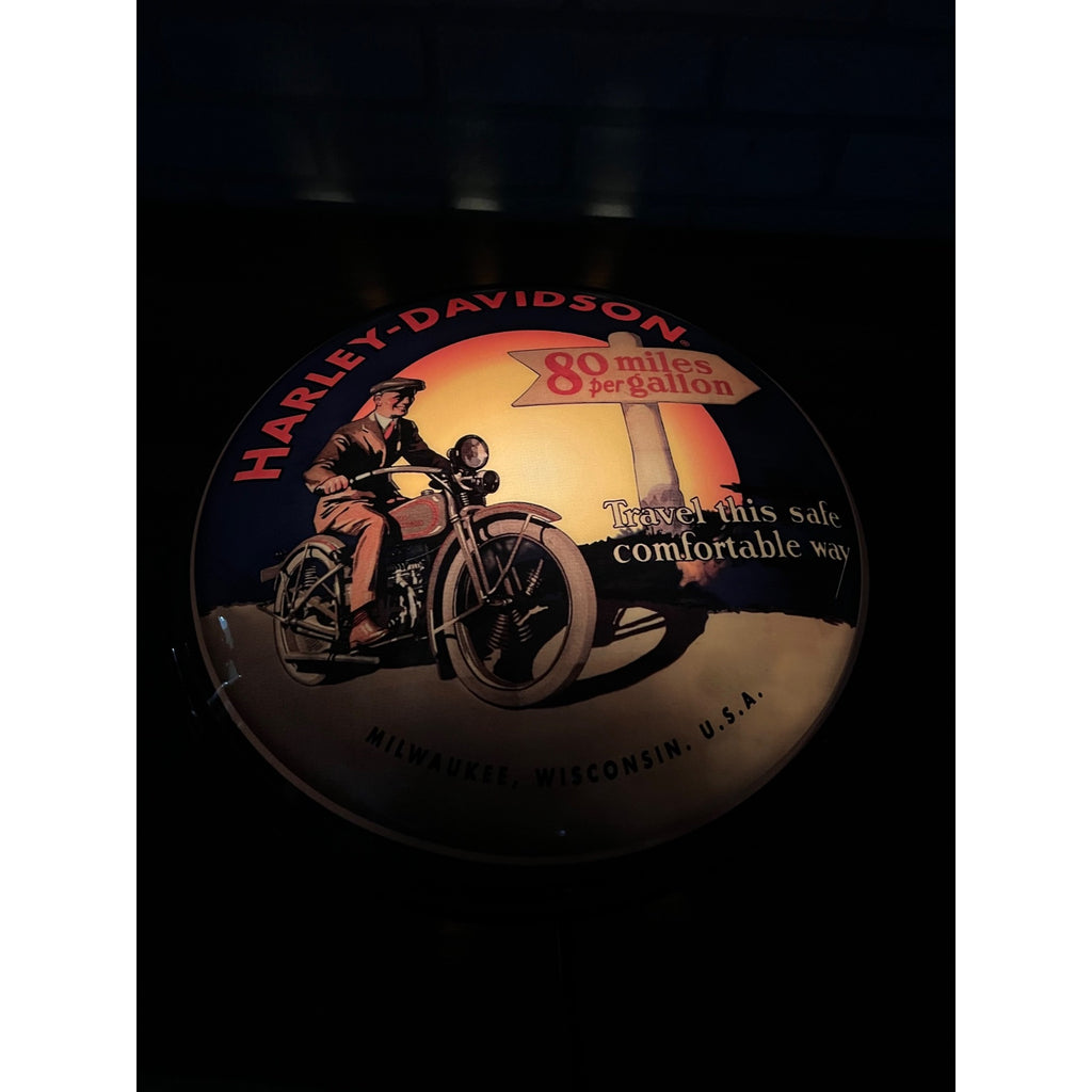 Harley Davidson Motorcycles 16” Round Bubble Lighted Plastic Pub Bar Sign