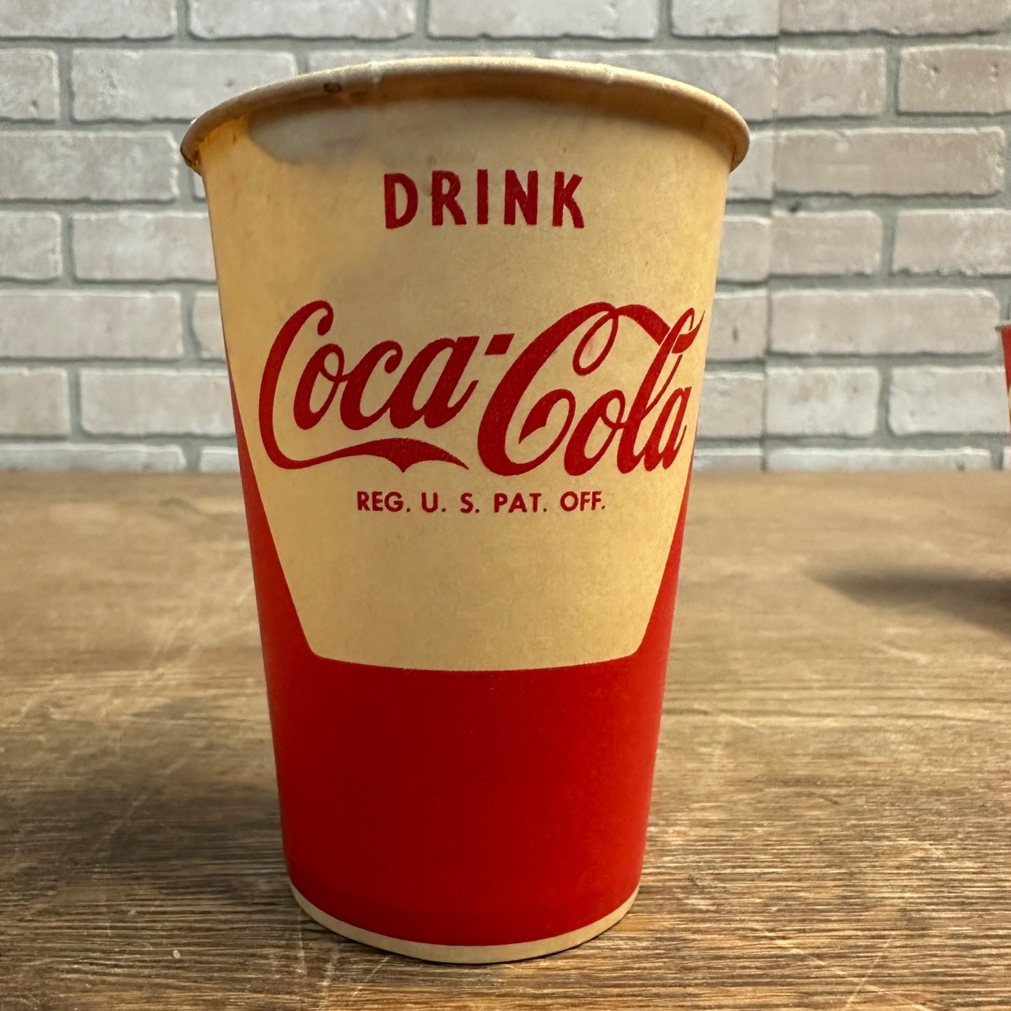 Vintage Drink Coca Cola Red & White Paper Wax Cup Soda