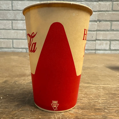 Vintage Drink Coca Cola Red & White Paper Wax Cup Soda