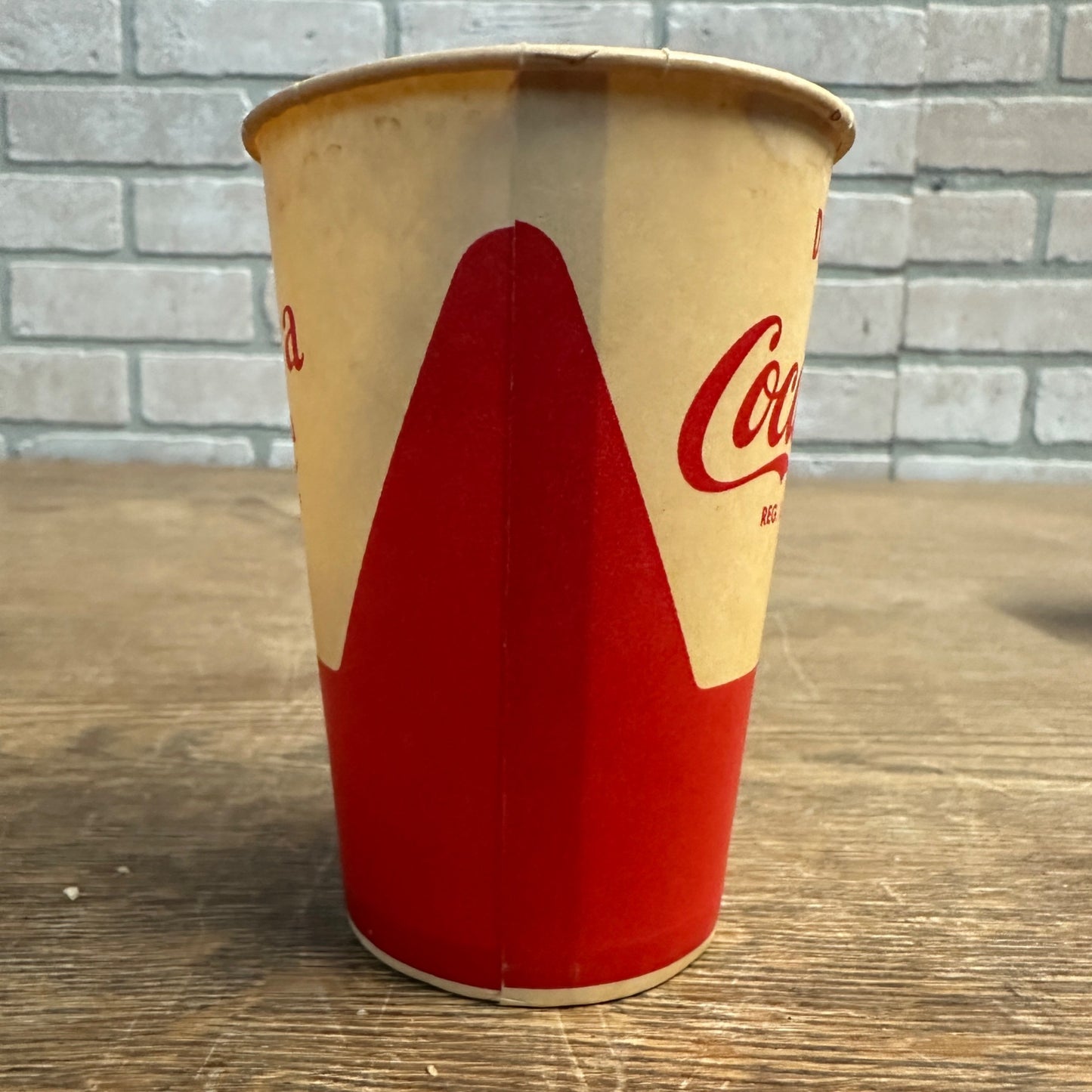 Vintage Drink Coca Cola Red & White Paper Wax Cup Soda