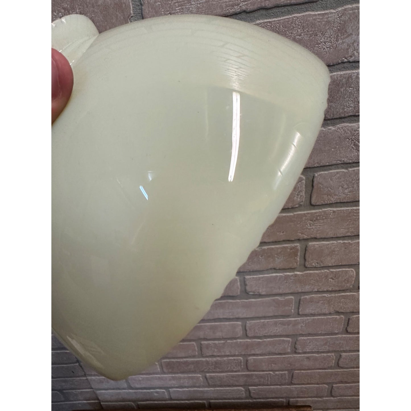 Antique Vintage Uranium Glass 7.5” Oil Lamp Shade