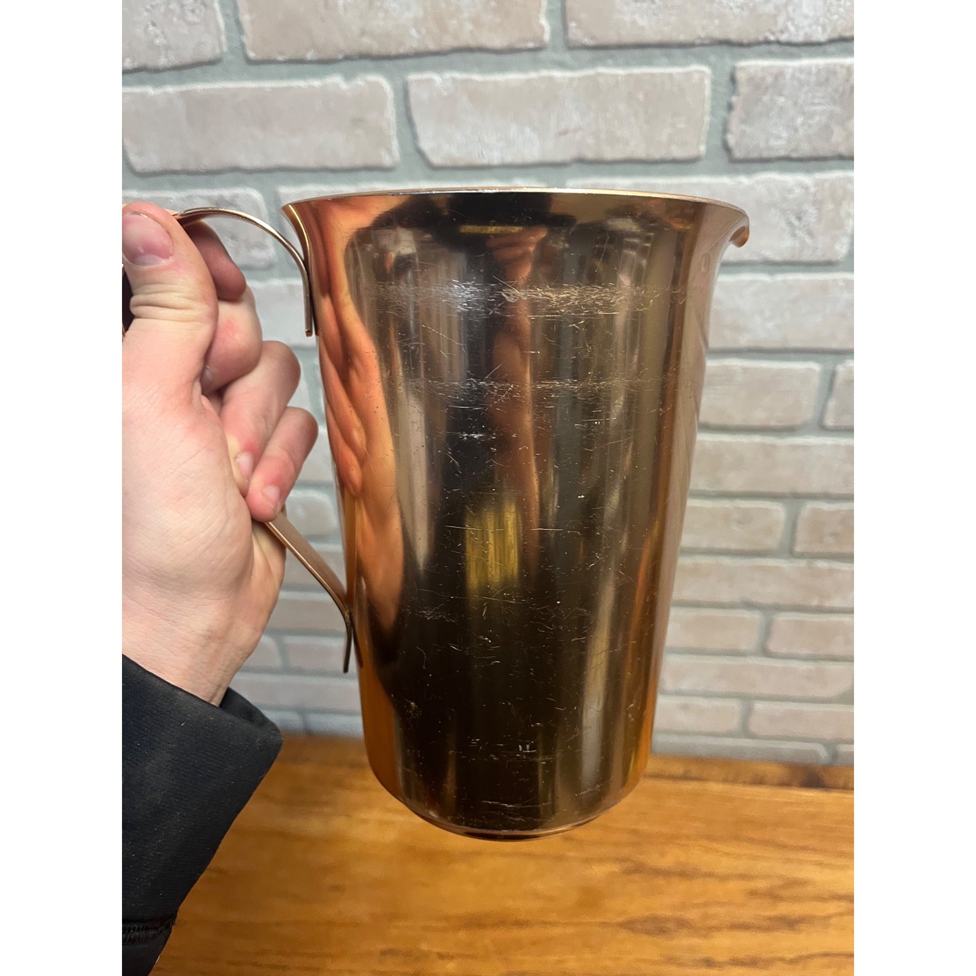 Vintage Color Craft Retro Mid Century Gold-Tone, Aluminum Pitcher