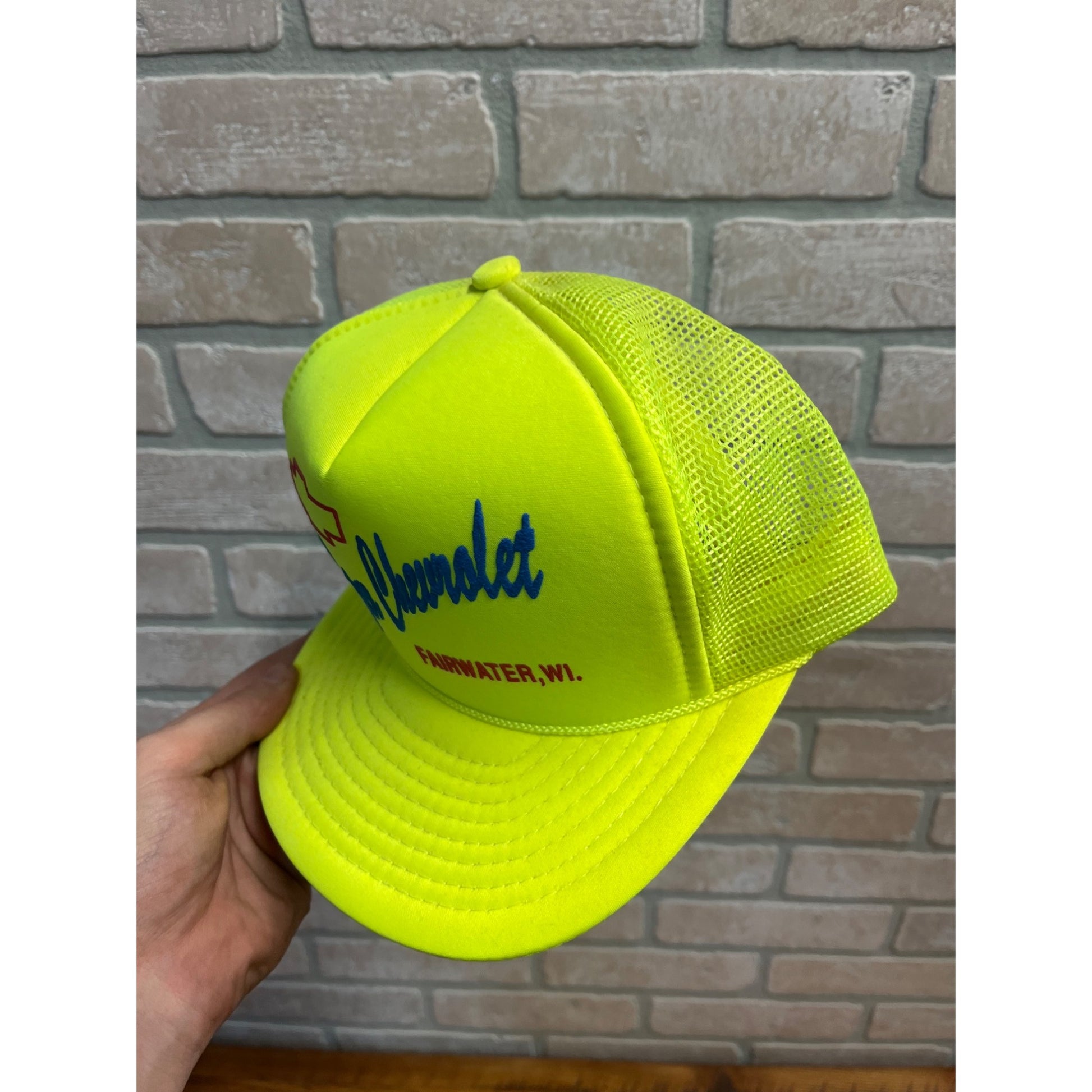 Vintage Laper Chevrolet Chevy Advertising Hat Snapback Retro Trucker Mesh Wis WI