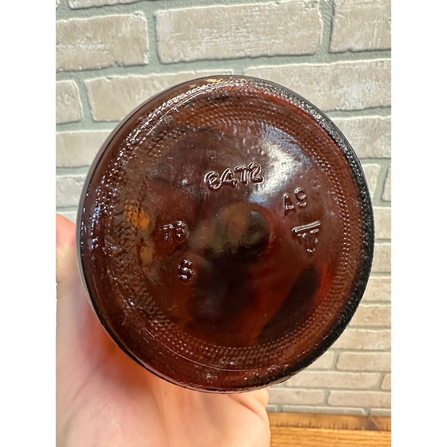 Vintage 1970s Mrs Buttersworth Empty Amber Brown Glass Syrup Bottle - No Cap
