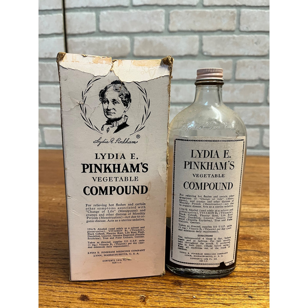Vintage Lydia Pinkhams Vegetable Compound Box & Bottle - Fair Cond.