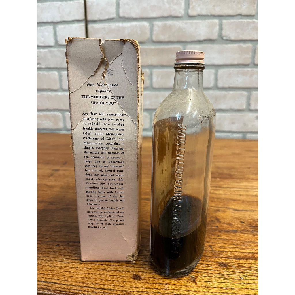 Vintage Lydia Pinkhams Vegetable Compound Box & Bottle - Fair Cond.