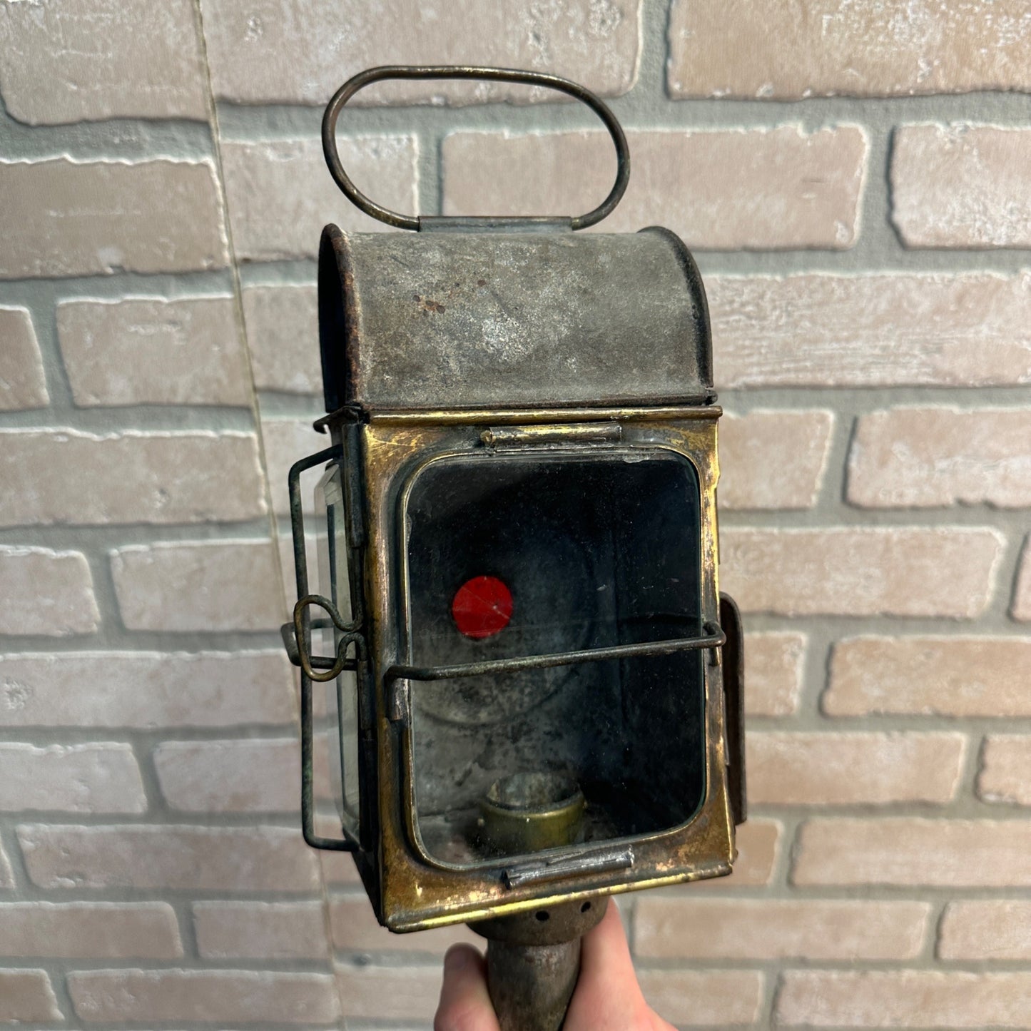 ANTIQUE PRIMITIVE BUGGY CARRIAGE FARMHOUSE TIN CANDLE LANTERN LAMP LIGHT