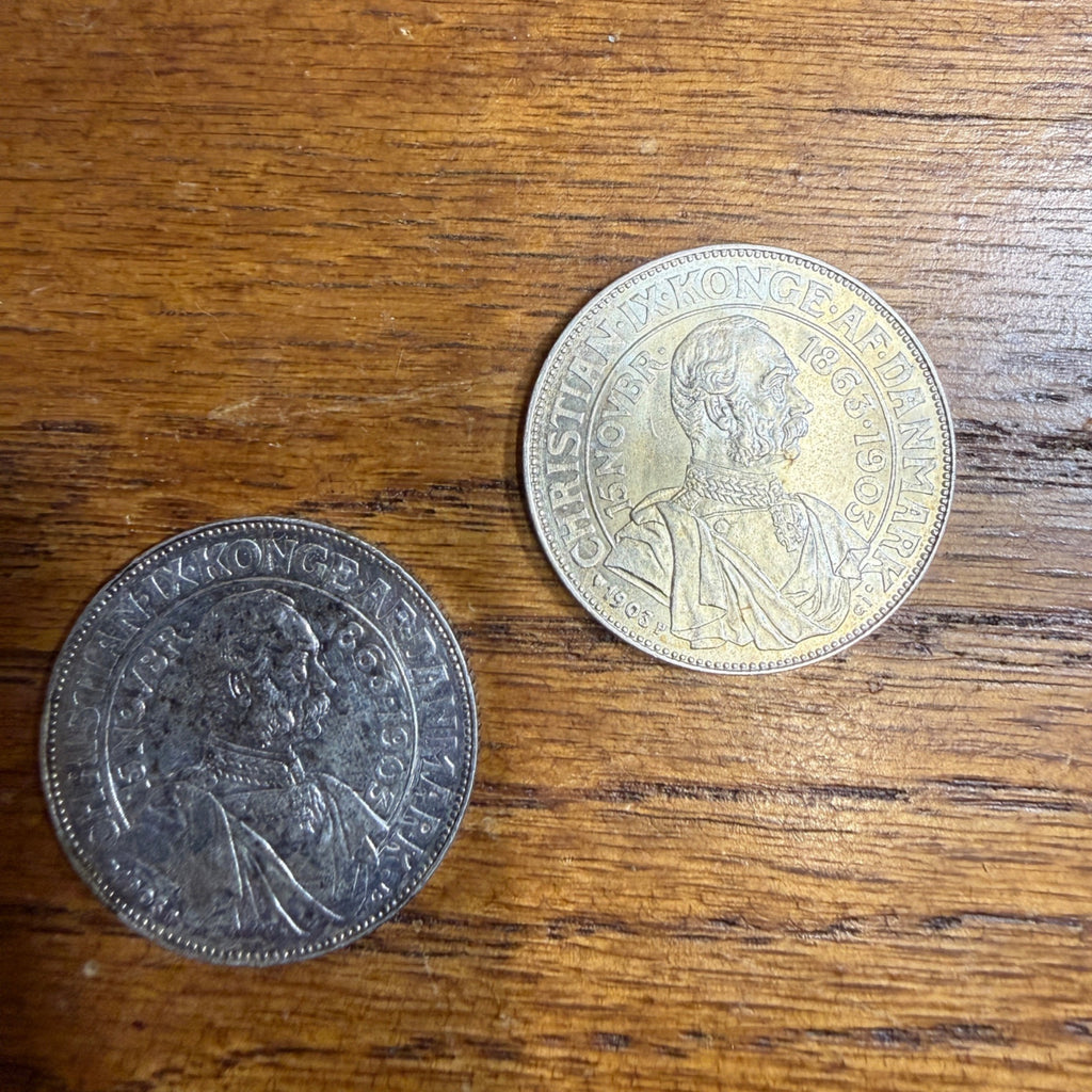 (2) 1903 P Denmark 2 Kroner Silver Fine  Coins