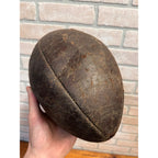 Vintage c1940s Spalding Leather Football Early White Stripes 8-Lace - J5V?