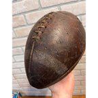 Vintage c1940s Spalding Leather Football Early White Stripes 8-Lace - J5V?