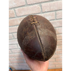 Vintage c1940s Spalding Leather Football Early White Stripes 8-Lace - J5V?