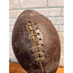 Vintage c1940s Spalding Leather Football Early White Stripes 8-Lace - J5V?