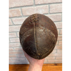 Vintage c1940s Spalding Leather Football Early White Stripes 8-Lace - J5V?