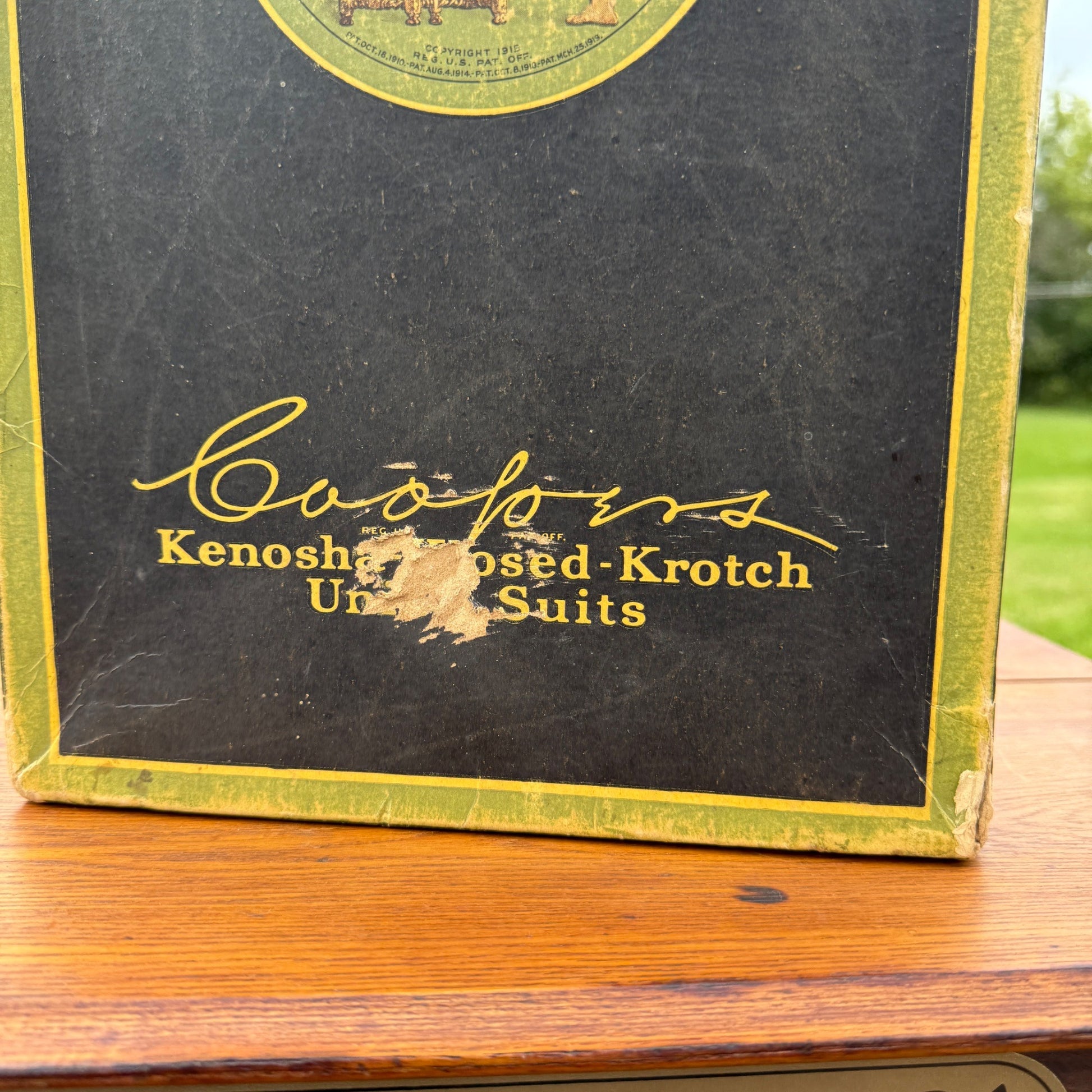 Vintage Mens Underwear Box Coopers Union Kenosha-Klosed Krotch 1915 Advertising