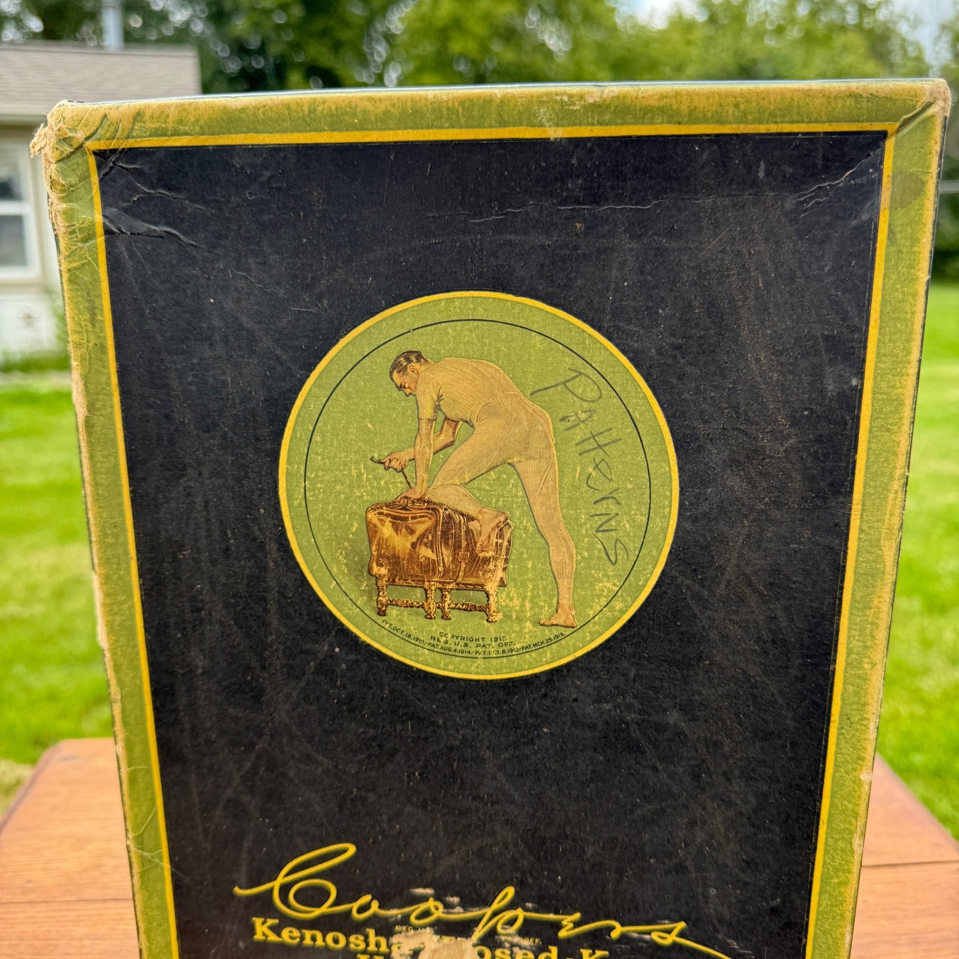 Vintage Mens Underwear Box Coopers Union Kenosha-Klosed Krotch 1915 Advertising