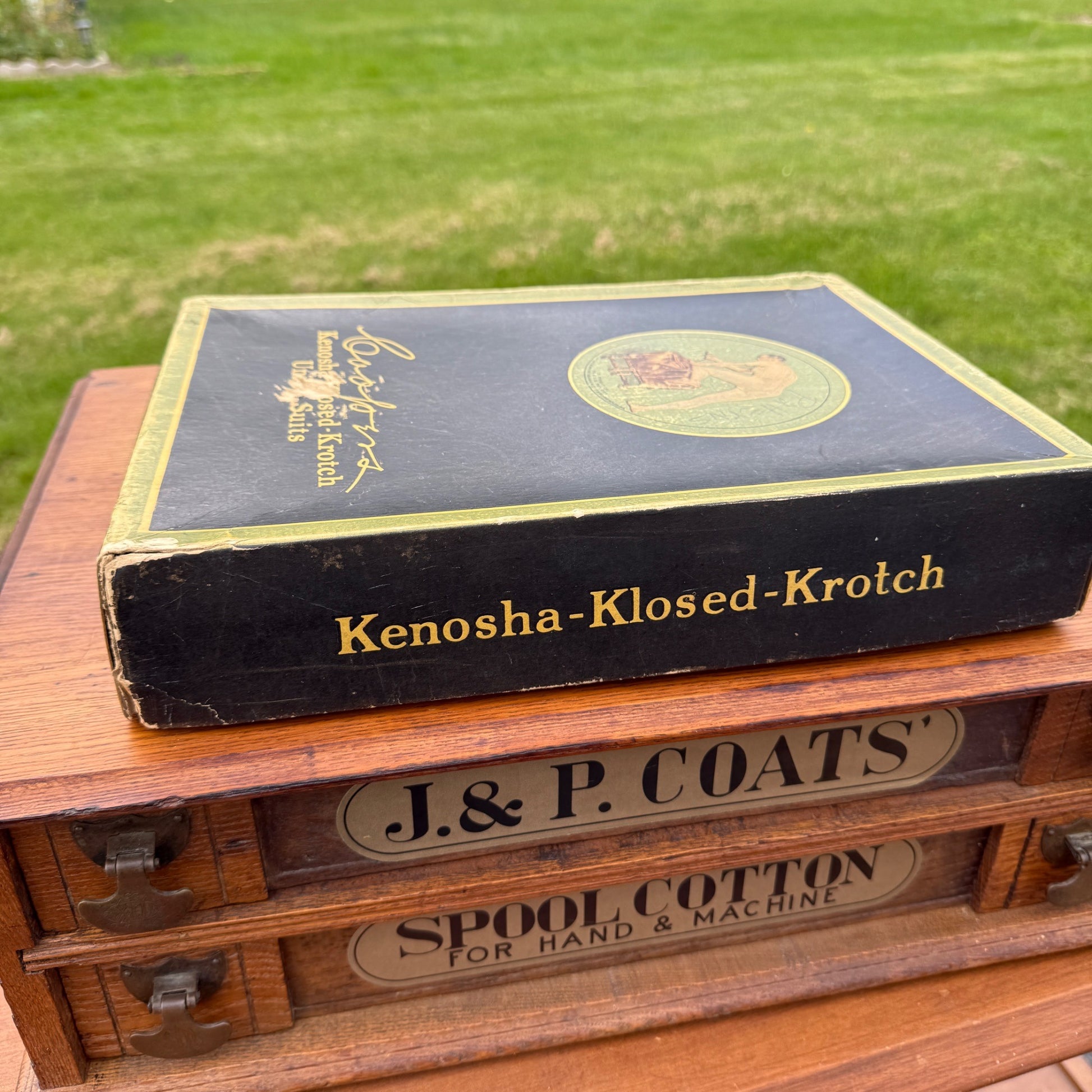 Vintage Mens Underwear Box Coopers Union Kenosha-Klosed Krotch 1915 Advertising