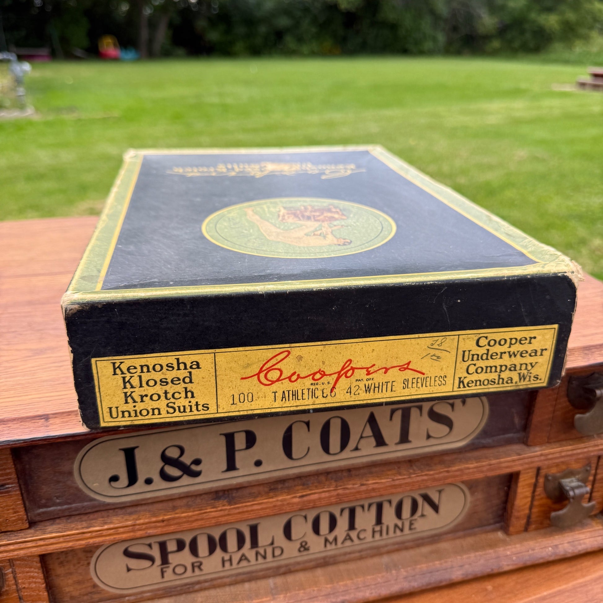 Vintage Mens Underwear Box Coopers Union Kenosha-Klosed Krotch 1915 Advertising