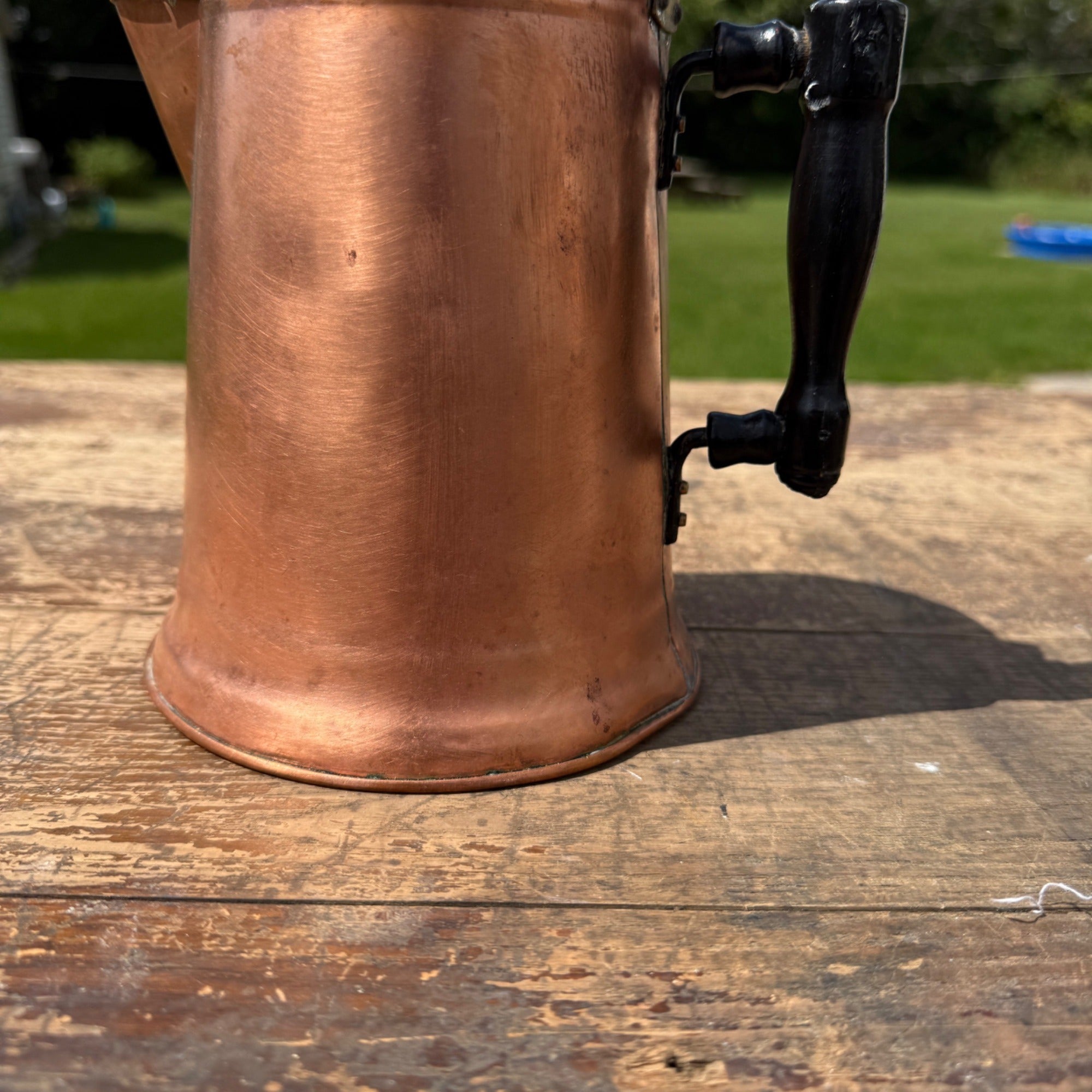 Vintage Copper Coffee Pot Kettle Primitive Farmhouse Country Kitchen Decor 1900s