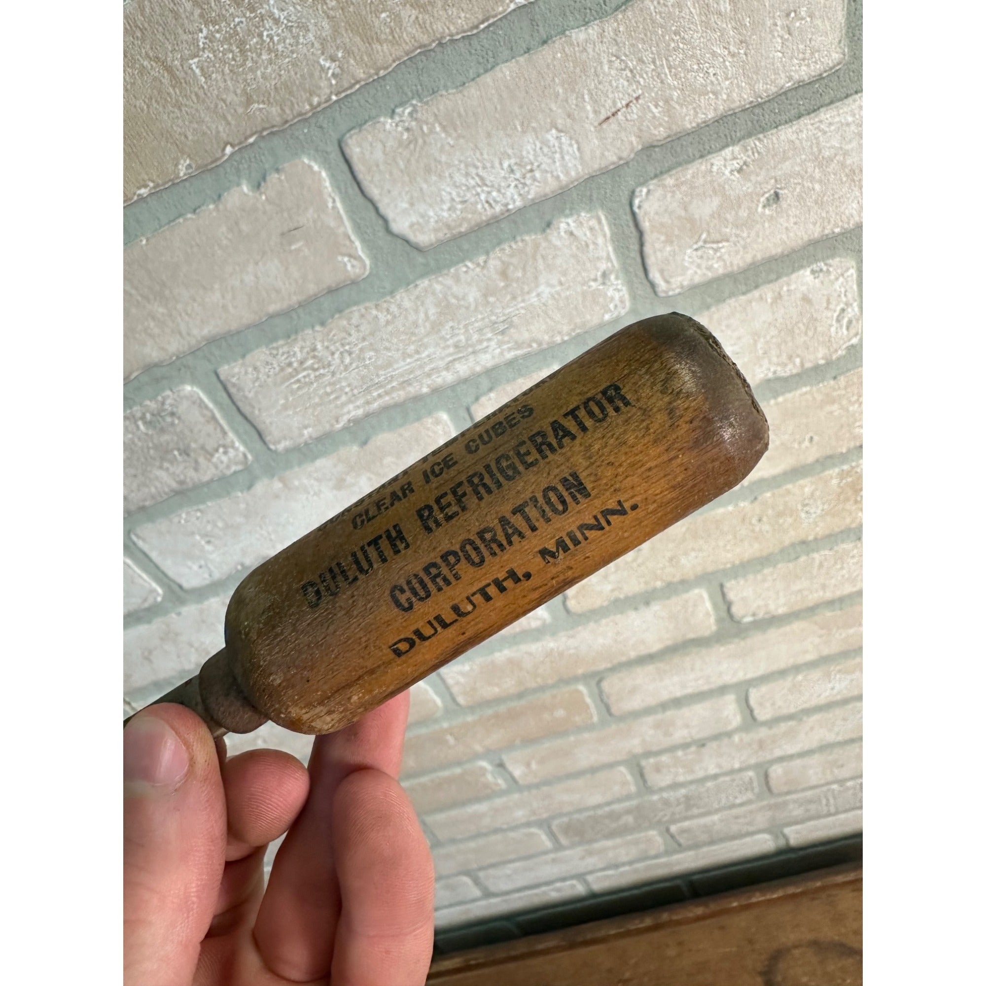 Vintage 1930s Coolerator Ice Box Fridge Advertising Ice Pick + Button Pinback