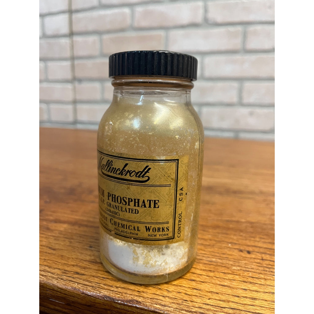 Vintage Mallinckrodt Chemical Works Pharmaceutical Glass Apothecary Jar w/ Lid