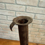 Antique Primitive Hog Scraper Candle Stick Tin C. 1860 Farmhouse AAFA - Works