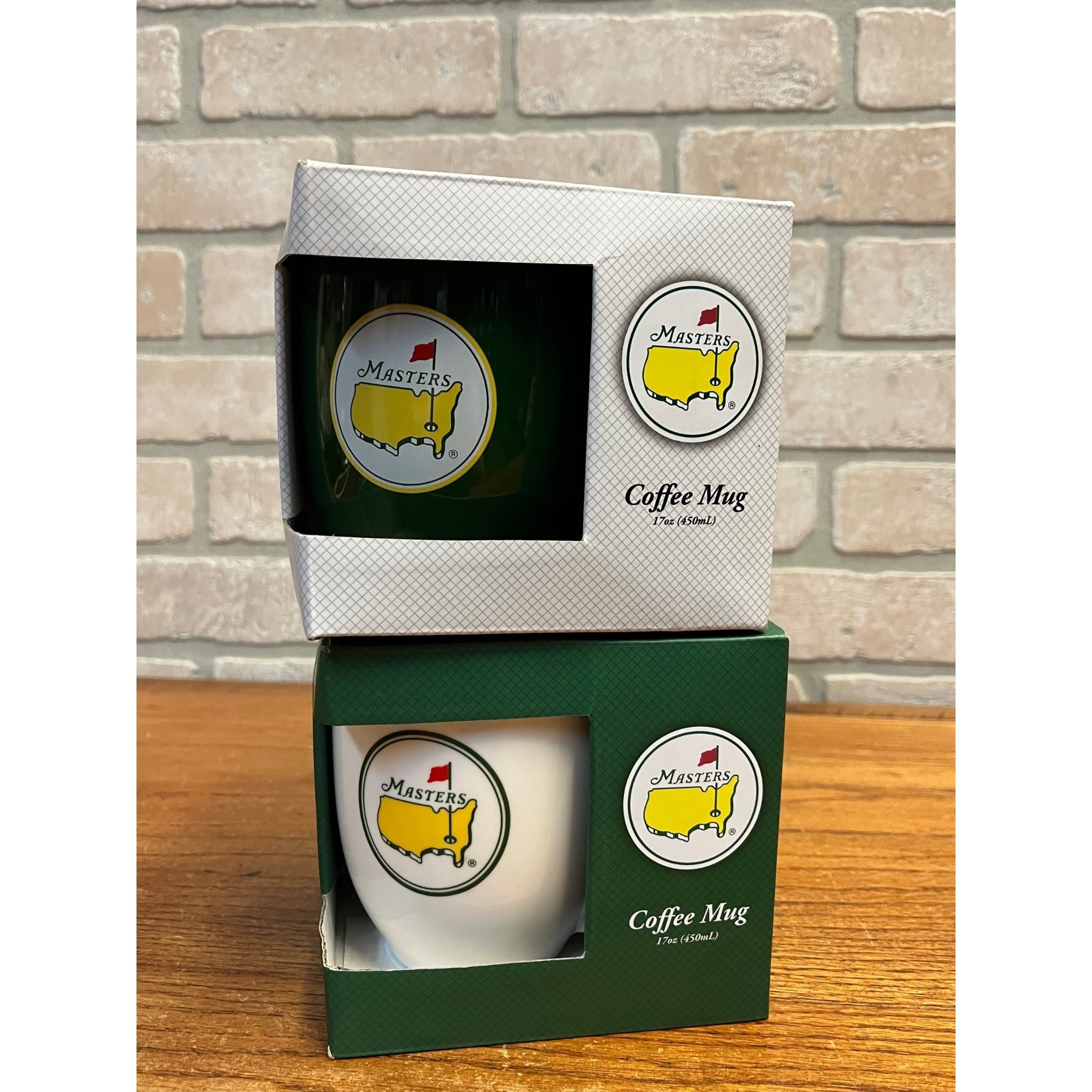 Masters Augusta National Golf Club Lot (2) NEW Green & White Coffee Mugs