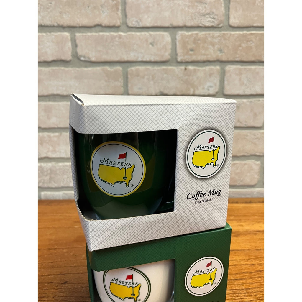 Masters Augusta National Golf Club Lot (2) NEW Green & White Coffee Mugs