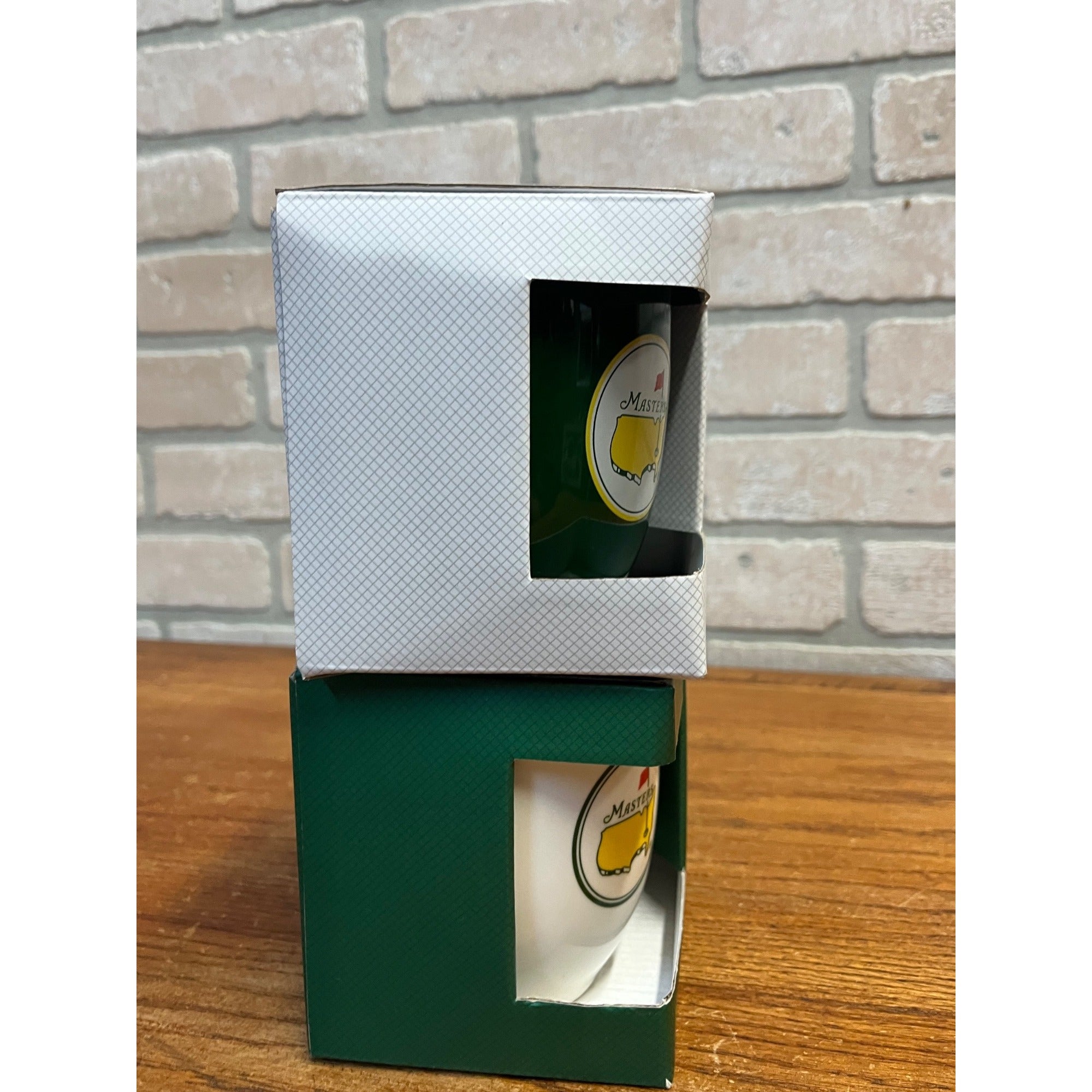 Masters Augusta National Golf Club Lot (2) NEW Green & White Coffee Mugs