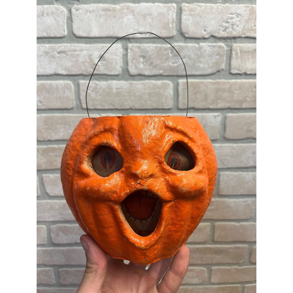 Vintage 1950s Halloween Jack o' Lantern JOL DOUBLE-SIDED Choir Boy Paper Mache Pulp