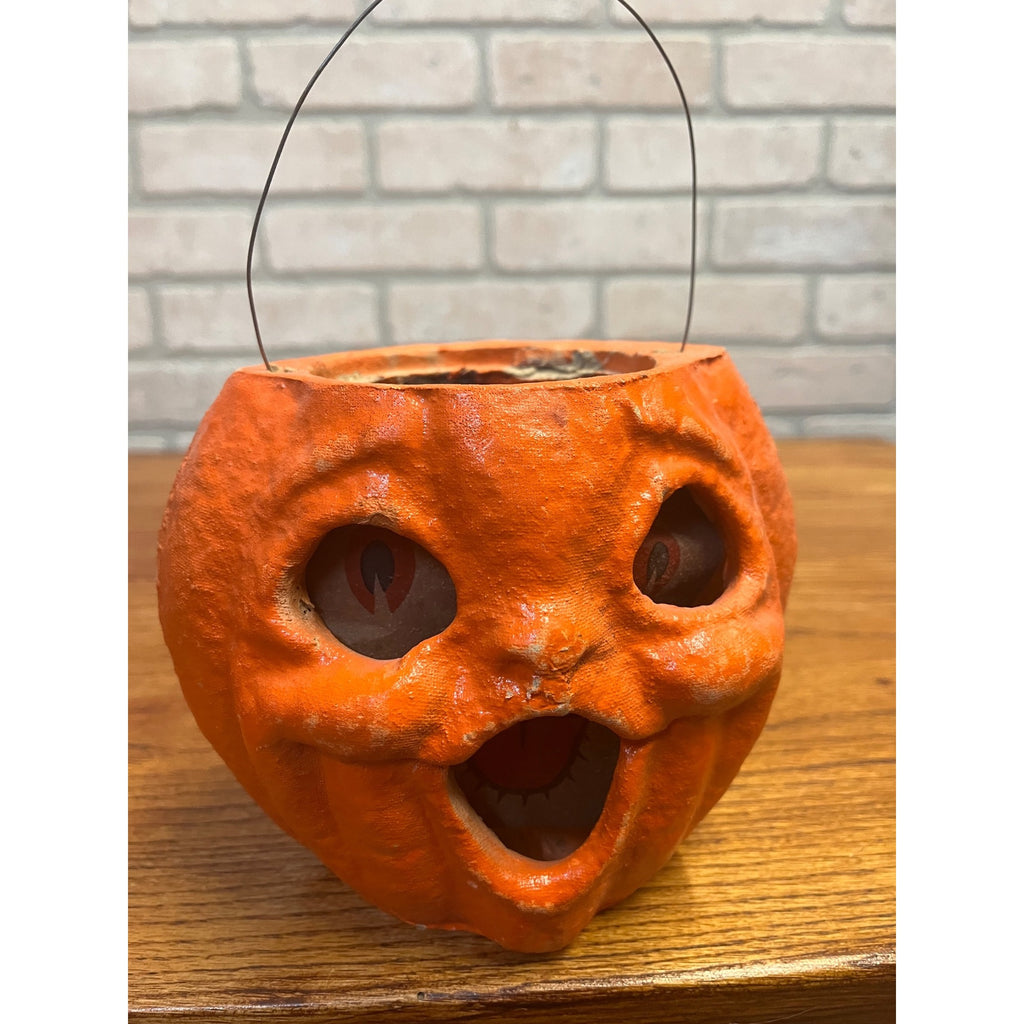 Vintage 1950s Halloween Jack o' Lantern JOL DOUBLE-SIDED Choir Boy Paper Mache Pulp