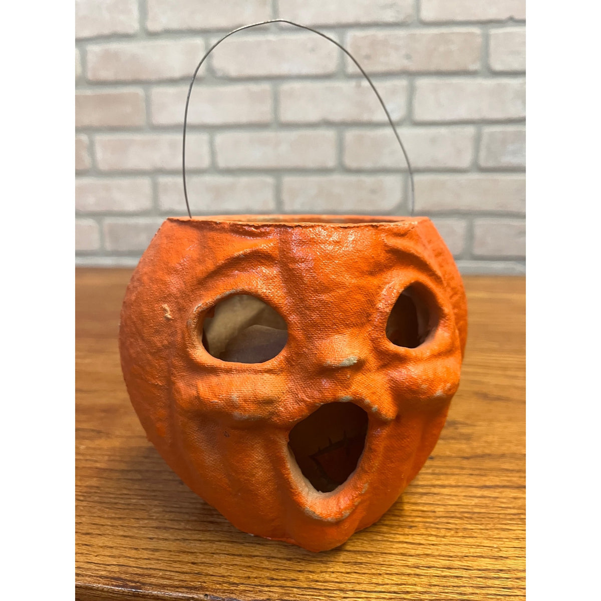 Vintage 1950s Halloween Jack o' Lantern JOL DOUBLE-SIDED Choir Boy Paper Mache Pulp