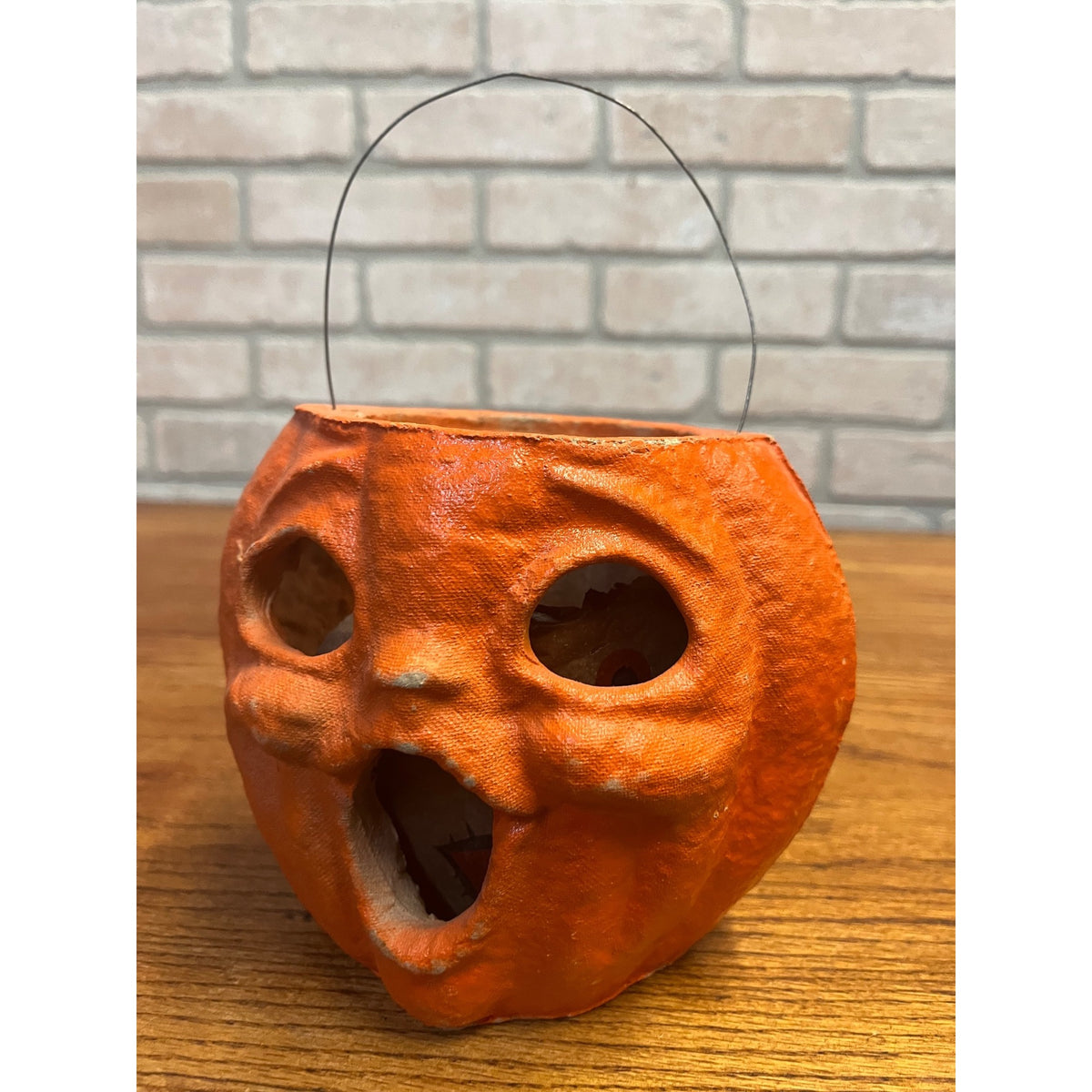 Vintage 1950s Halloween Jack o' Lantern JOL DOUBLE-SIDED Choir Boy Paper Mache Pulp