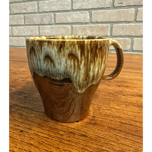 Vintage Brown Drip Glaze *HULL* USA Oven Proof Stoneware Coffee Tea Mug Cup