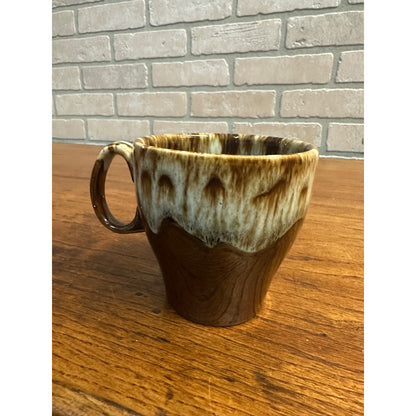 Vintage Brown Drip Glaze *HULL* USA Oven Proof Stoneware Coffee Tea Mug Cup