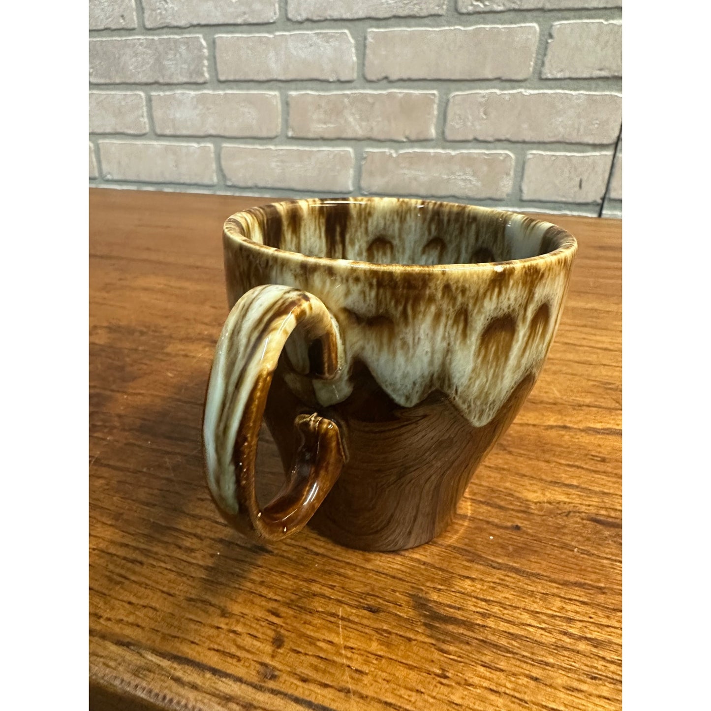 Vintage Brown Drip Glaze *HULL* USA Oven Proof Stoneware Coffee Tea Mug Cup