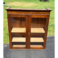 Antique Quarter Sawn Oak Glass Door Bookcase Display Cabinet Victorian c1900 Kitchen