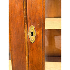 Antique Quarter Sawn Oak Glass Door Bookcase Display Cabinet Victorian c1900 Kitchen