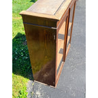 Antique Quarter Sawn Oak Glass Door Bookcase Display Cabinet Victorian c1900 Kitchen